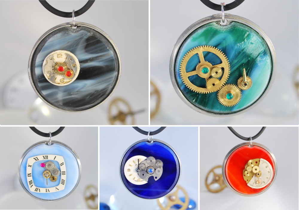 Steampunk Glass Pendants