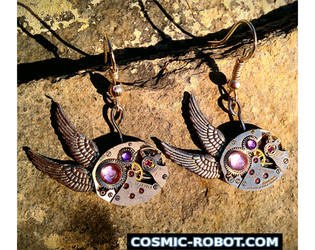 Steampunk Winged Earrings