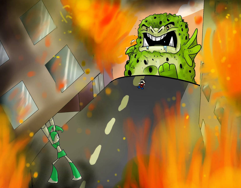 Jenny vs. Giant Sponge Monster by Daikaiju-Danielle on DeviantArt