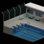 School's Swimming Pool 3D Render