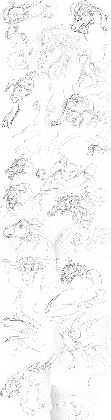 Dragon Sketches by dragonsong12