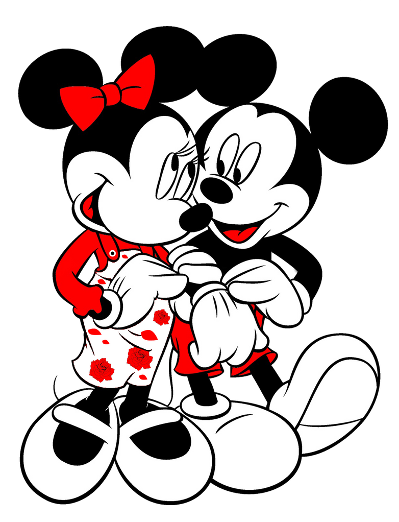 Mickey Minnie Red Black White By Uchihaaatsu On Deviantart