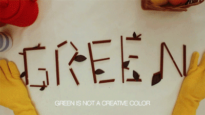 green is not a creative colour gif by kittkatt976 on DeviantArt