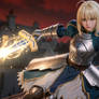 Saber under the red moon