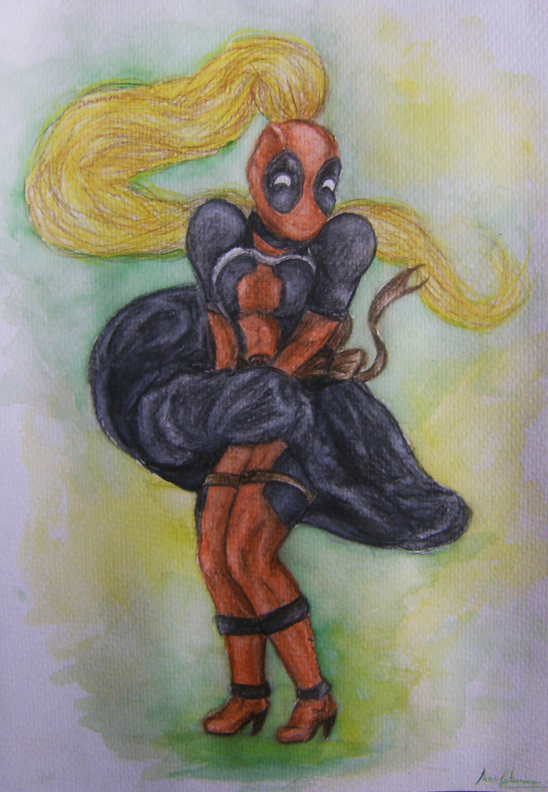 Lady Deadpool vs wind