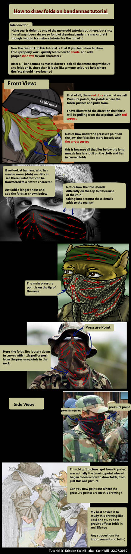 folds on bandannas tutorial by SteinWill on DeviantArt