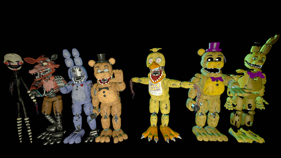 SFM fnaf Withered Fredbear and Friends by mauricio2006 on DeviantArt