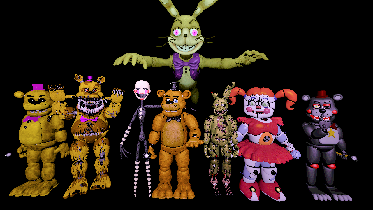 fnaf sfm) all fredbears and nightbears by sammy2005 on DeviantArt