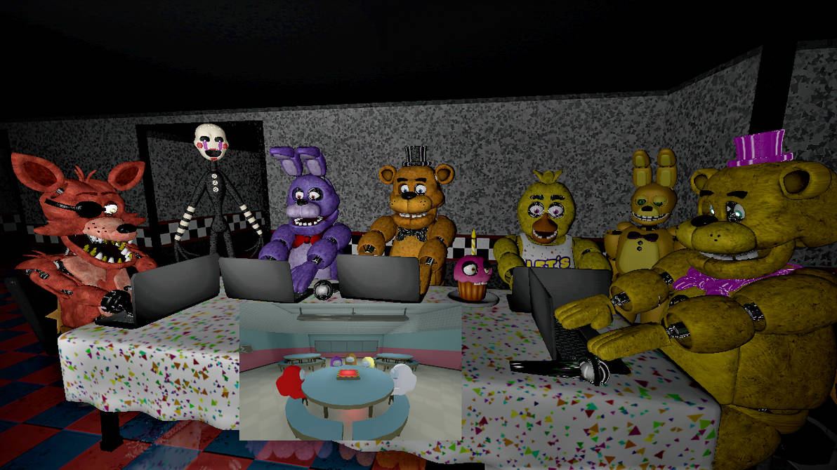 SFM FNAF Fredbear and Friends Playing among us by mauricio2006 on ...