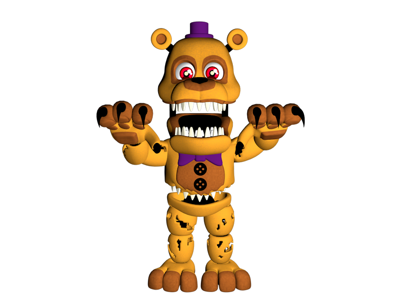 C4DFNAFWorld Adventure nightmare fredbearfull body by mauricio2006 on ...
