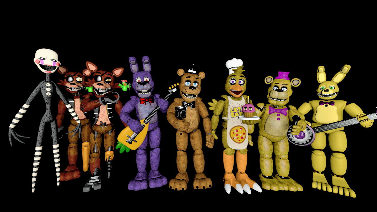 SFM FNAF Stylized Fredbear And Friends by mauricio2006 on DeviantArt