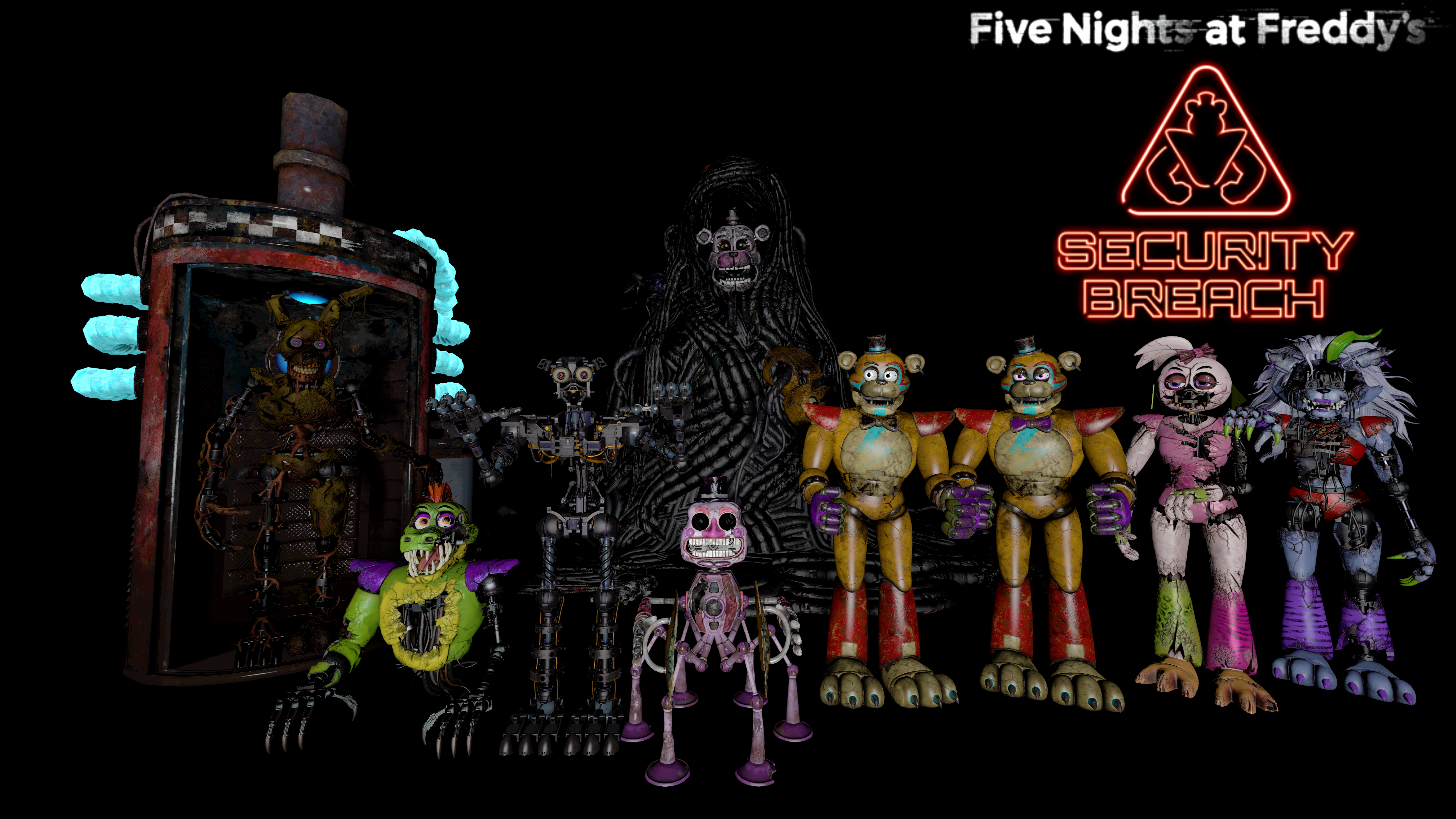 FNAF Security Breach Glamrock Bonnie Full Body V4 by mauricio2006