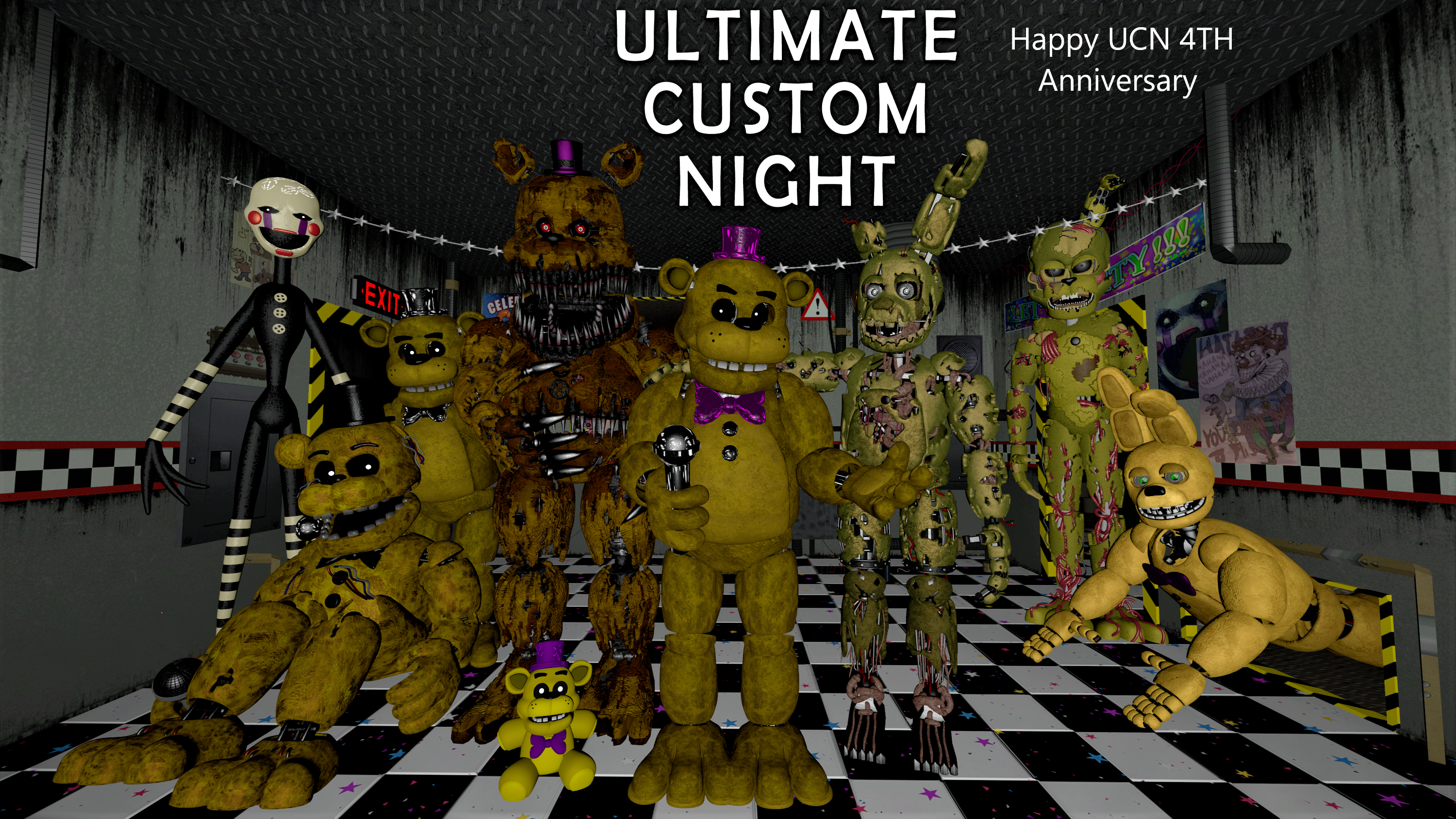 Fnaf UCN Nightmare Fredbear by Spring-o-bonnie on DeviantArt