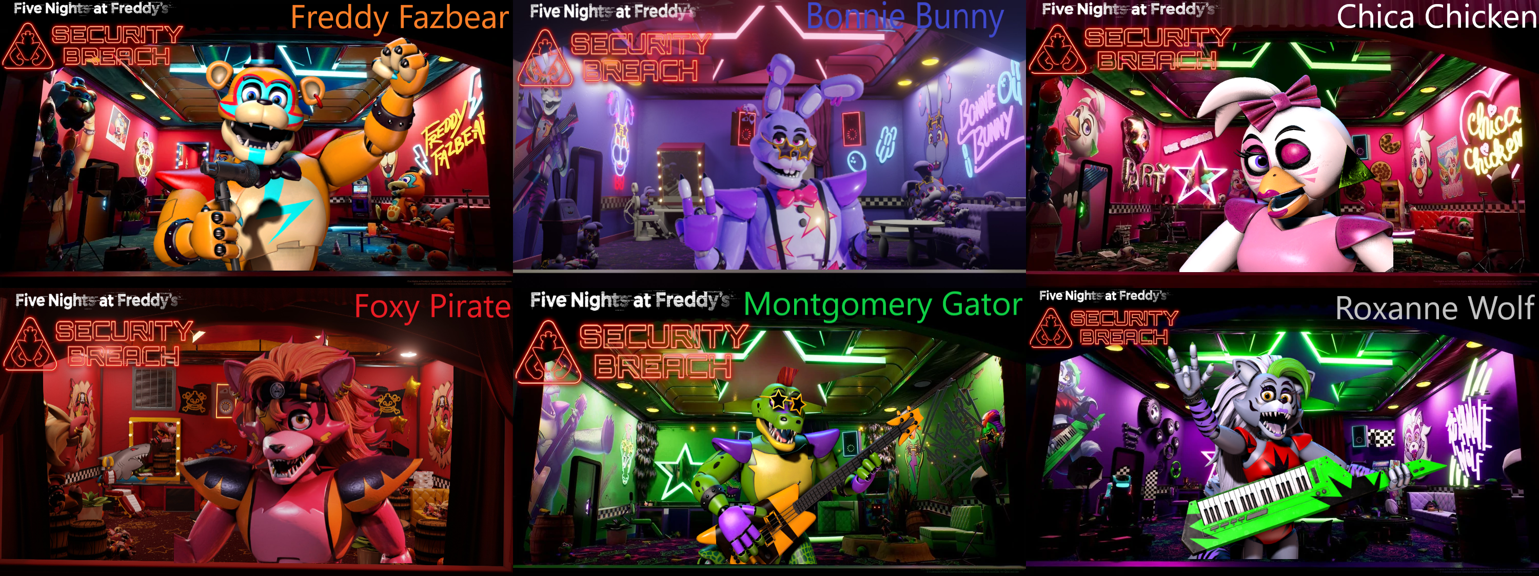 Five Nights at Freddy's: Security Breach Animatronics as Cute