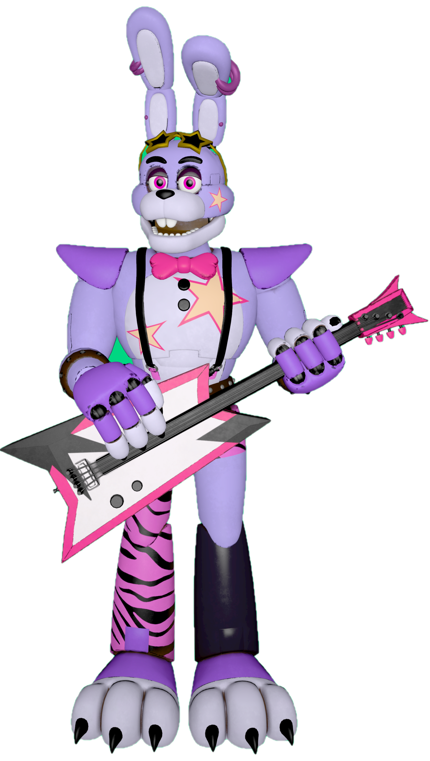 FNAF Security Breach Glamrock Bonnie Full Body V4 by mauricio2006