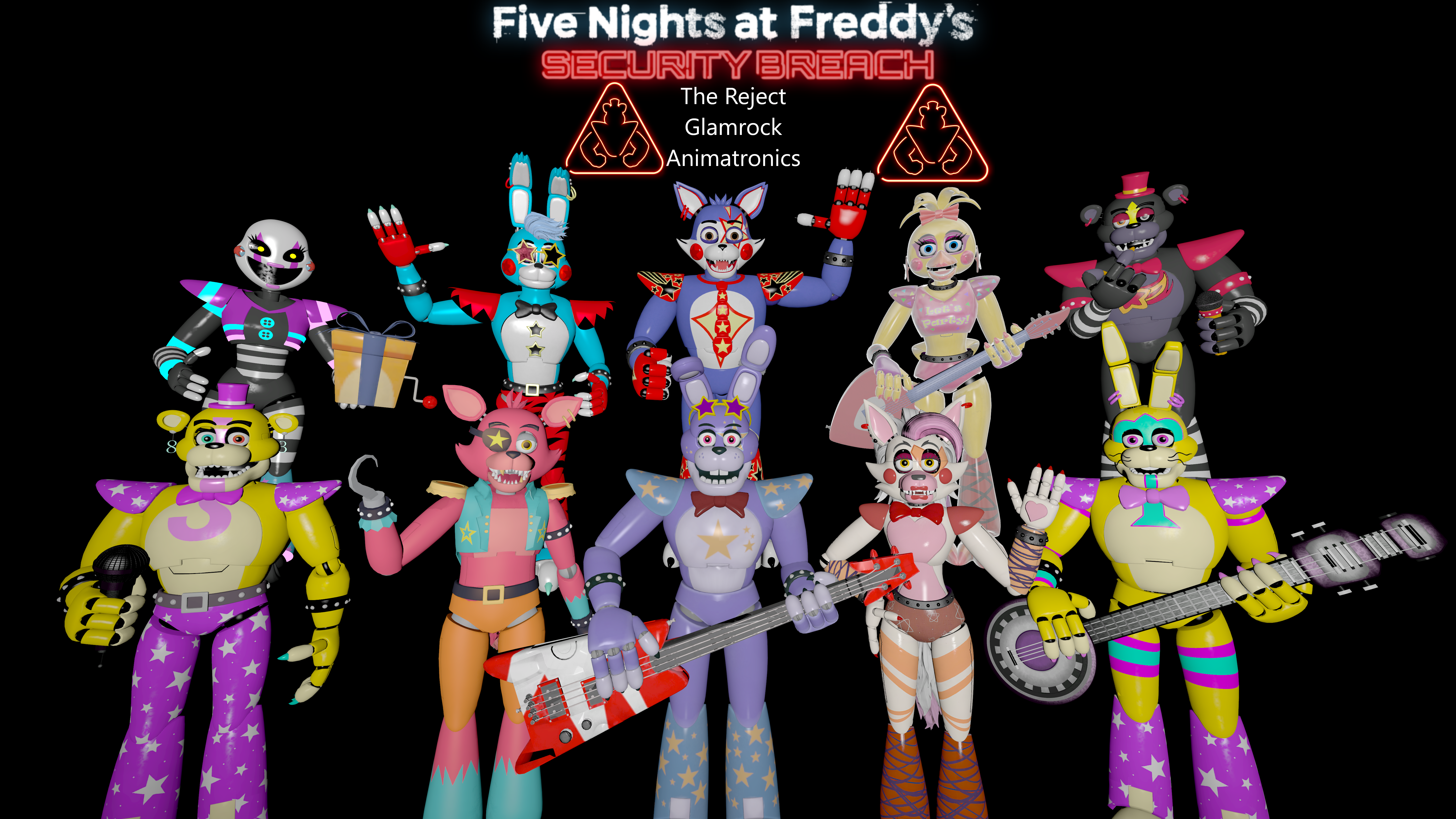 FNAF SB] Glamrock animatronics Cutouts! :D 3 originals by me and