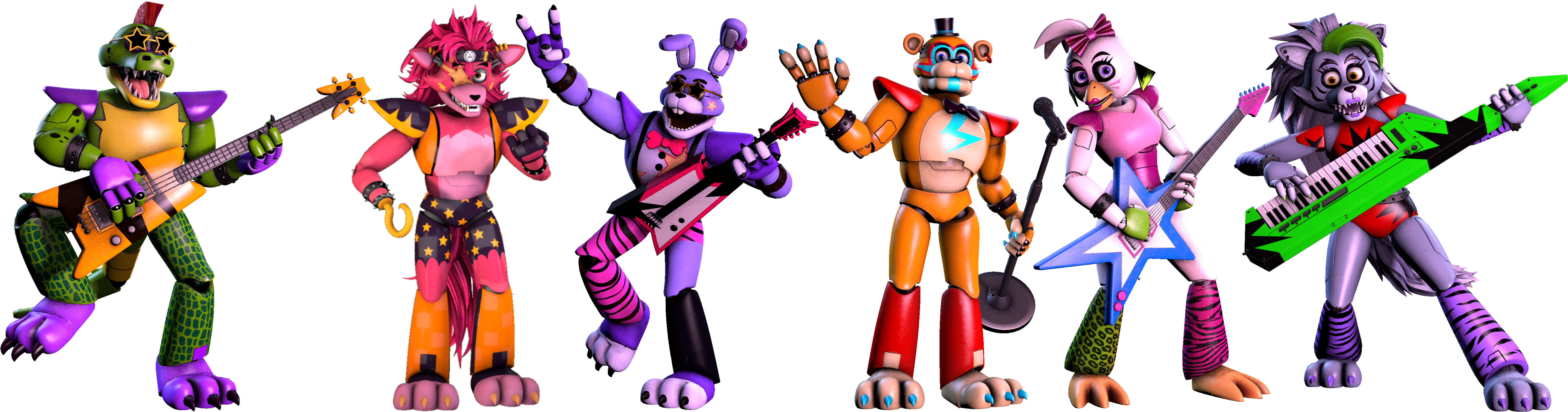 FNAF SB The Glamrock Animatronics Renders V2 by mauricio2006 on DeviantArt