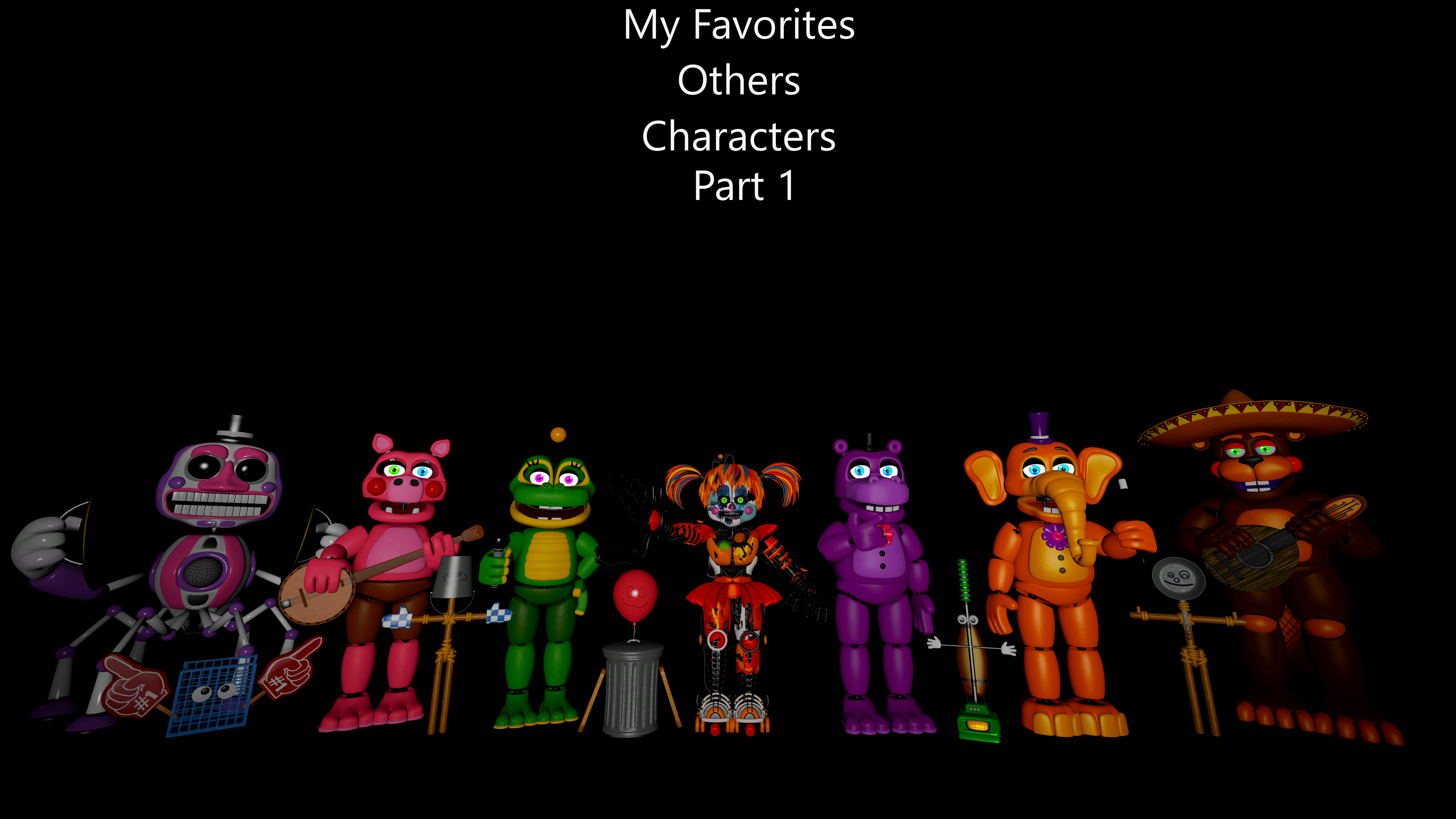 My Favorites Characters Of FNAF Security Breach V3 by mauricio2006