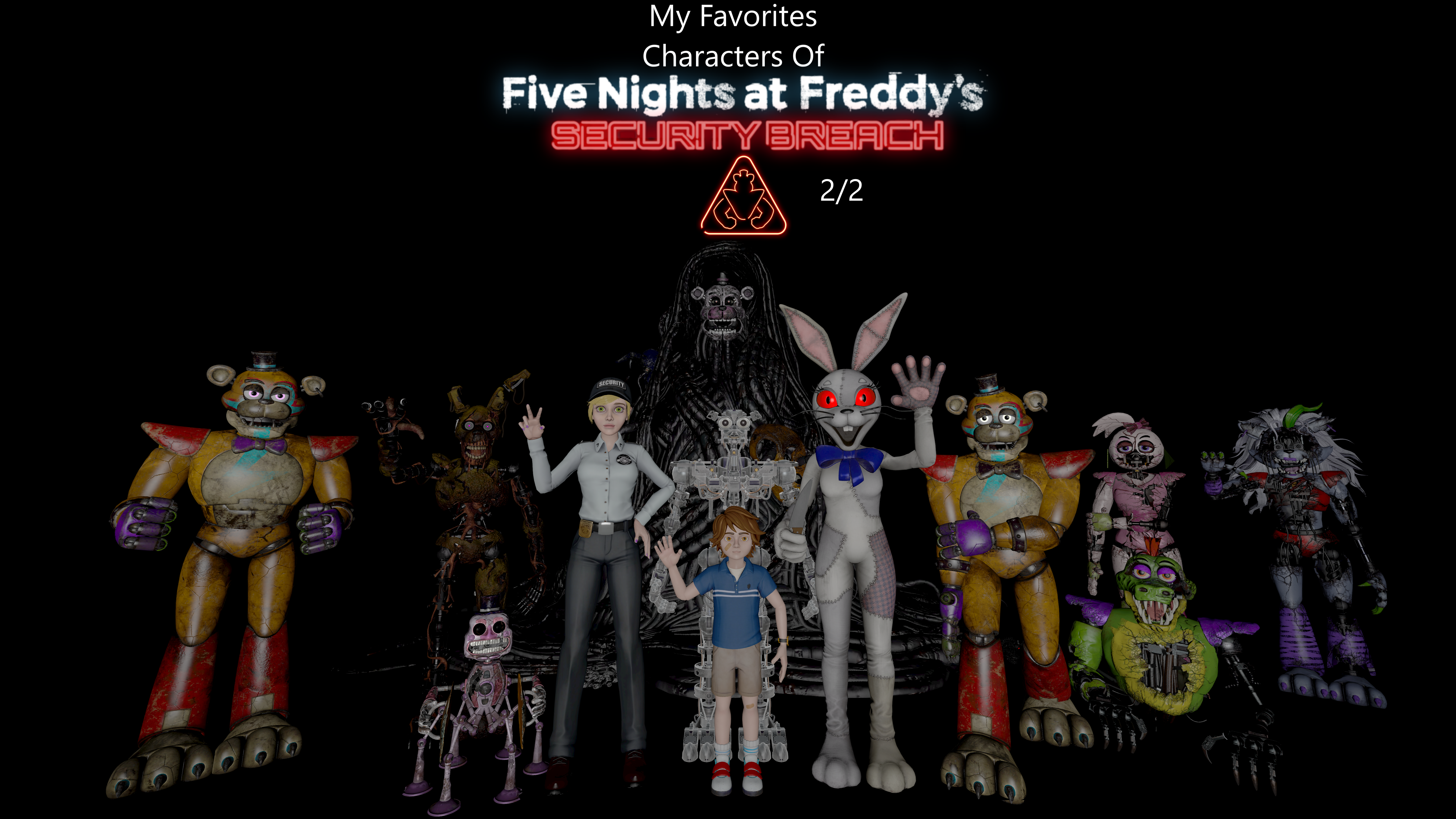 My Favorites Characters Of FNAF Security Breach V3 by mauricio2006