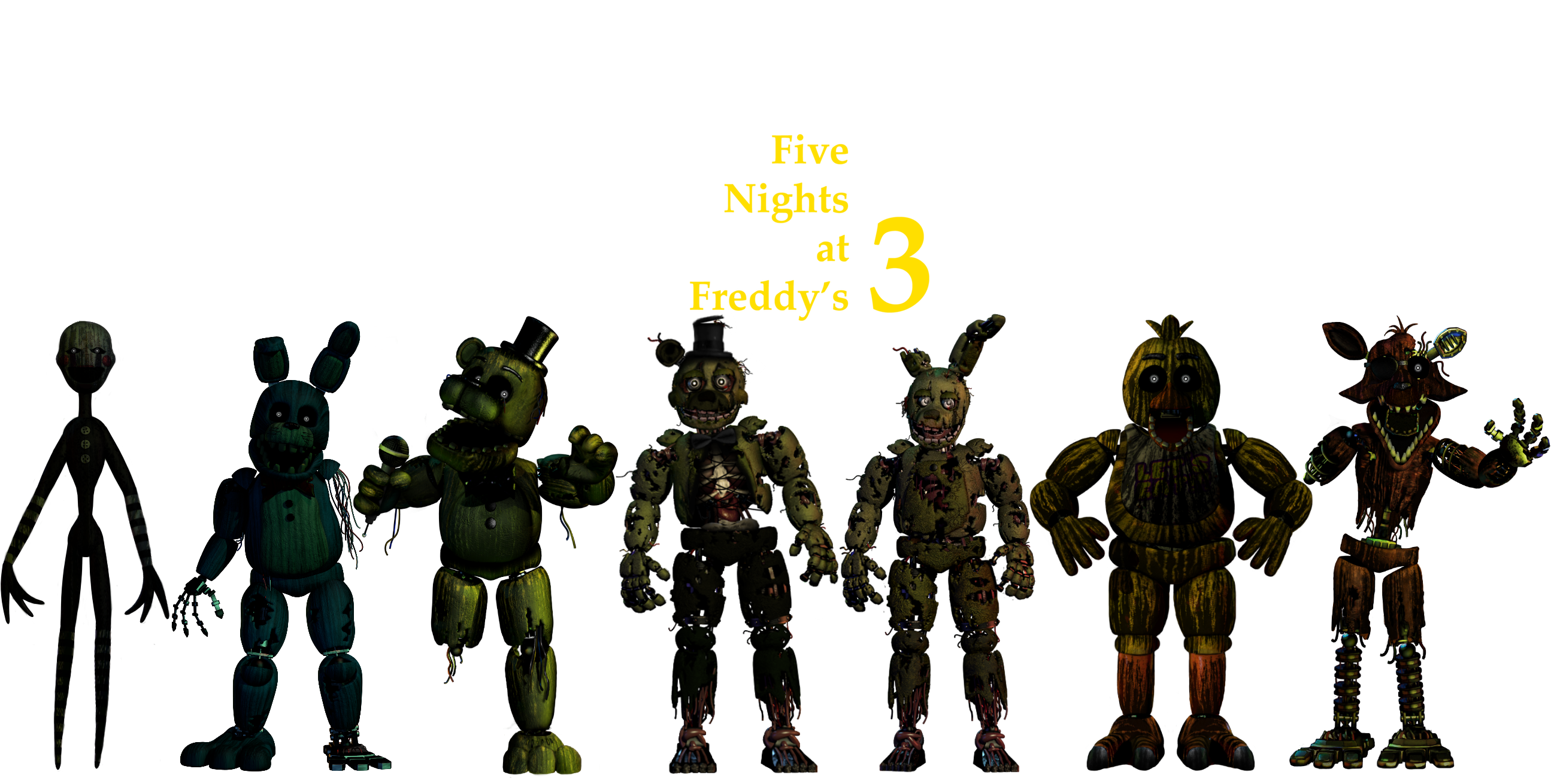 My Favorites Characters Of FNAF 3 V3 by mauricio2006 on DeviantArt