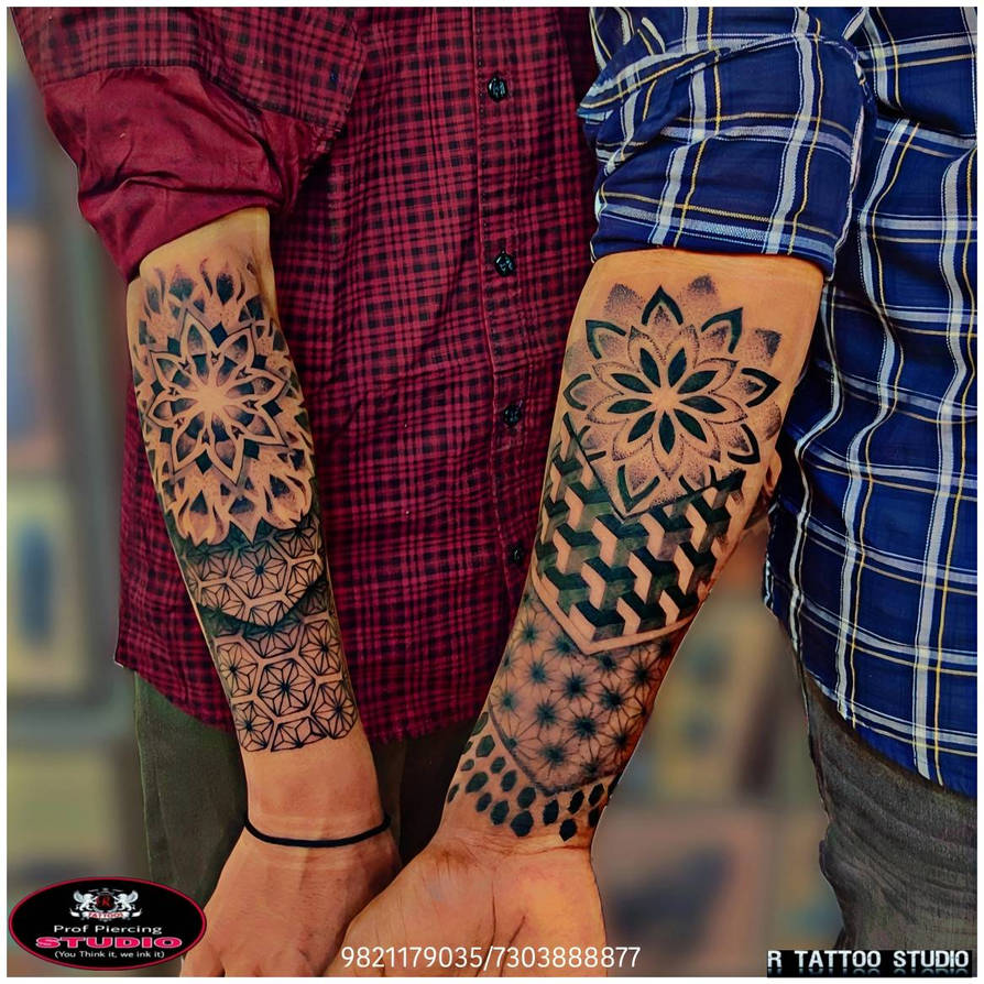 Mandala with geomagnetic pattern tattoo at r tatto by ...