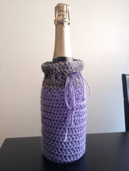Crocheted wine cozy