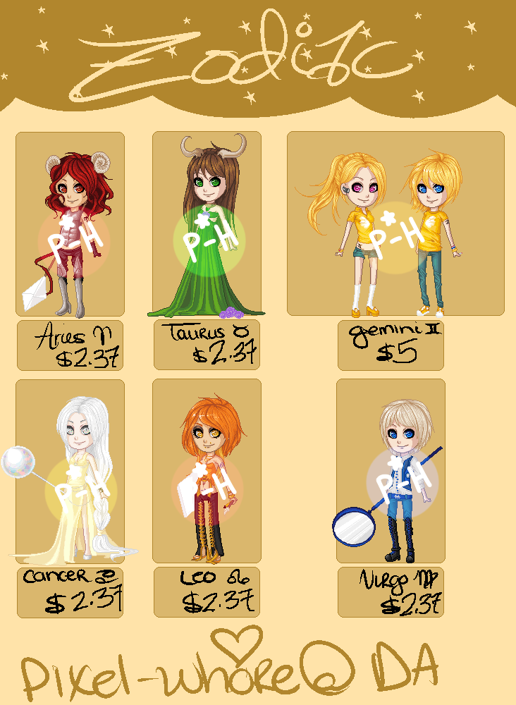 Zodiac Adoptables Set 1 // Open