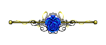 Blue Rose border Gold