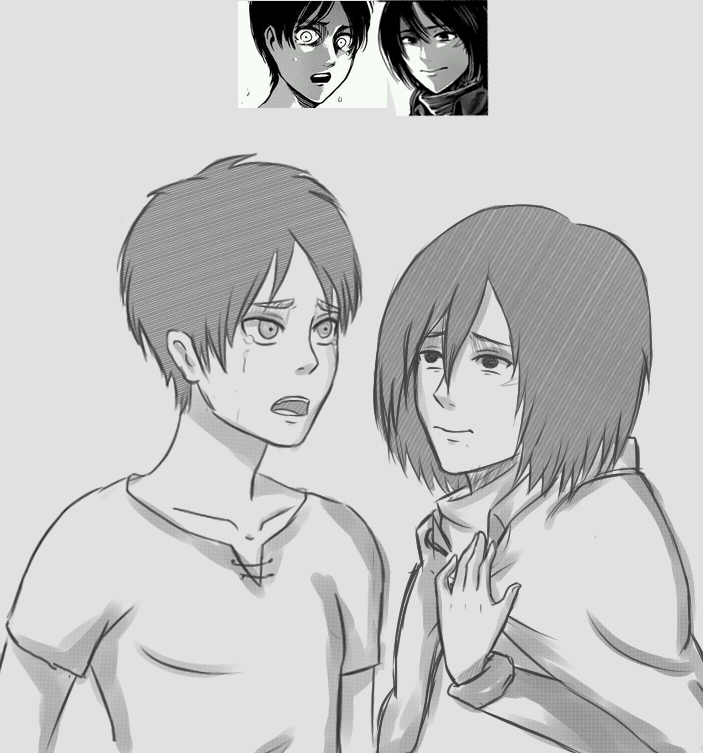 Sketch ErenxMikasa [Shingeki no Kyojin cap 50]