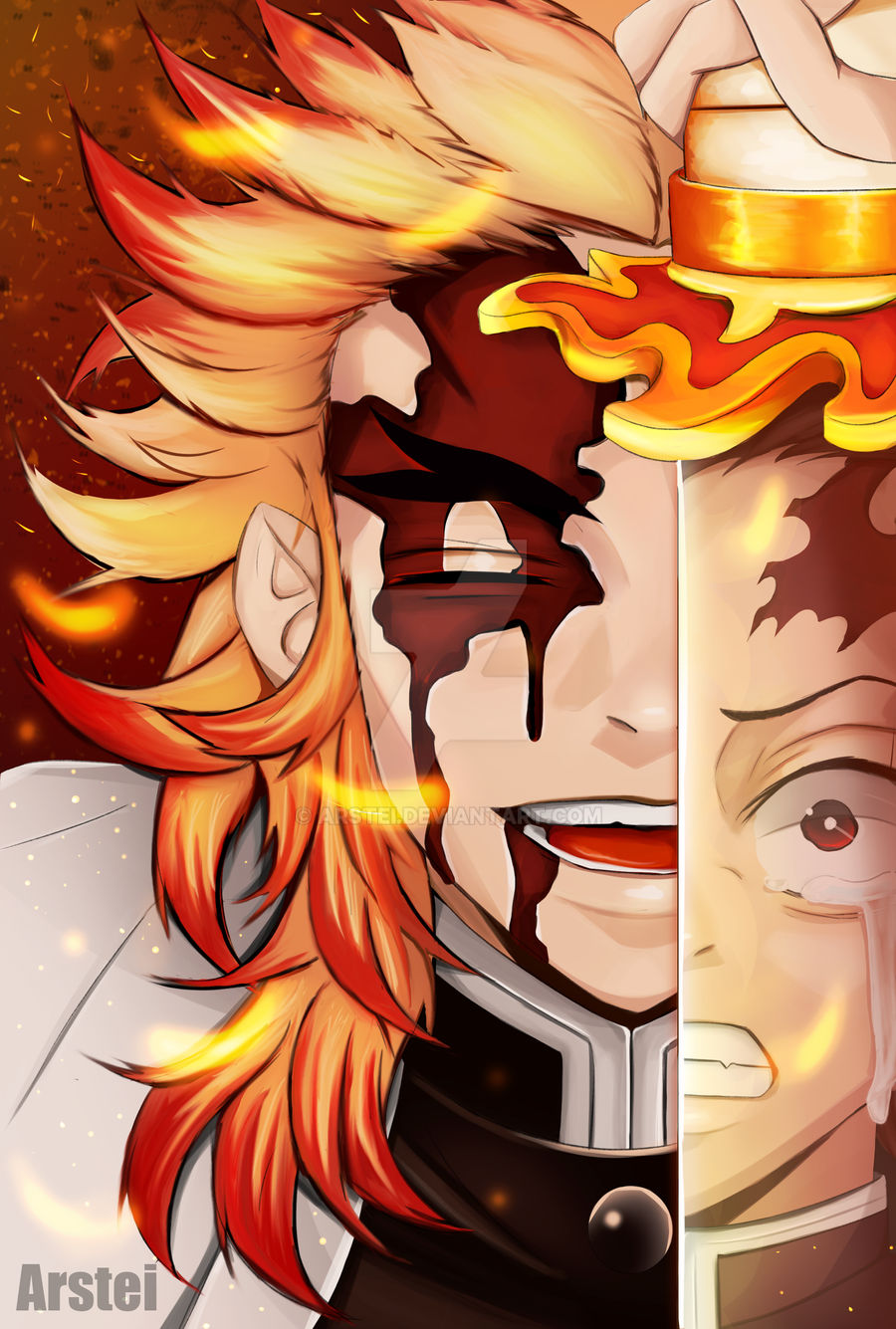 Kyojuro Rengoku / Tanjiro Kamado by Arstei on DeviantArt