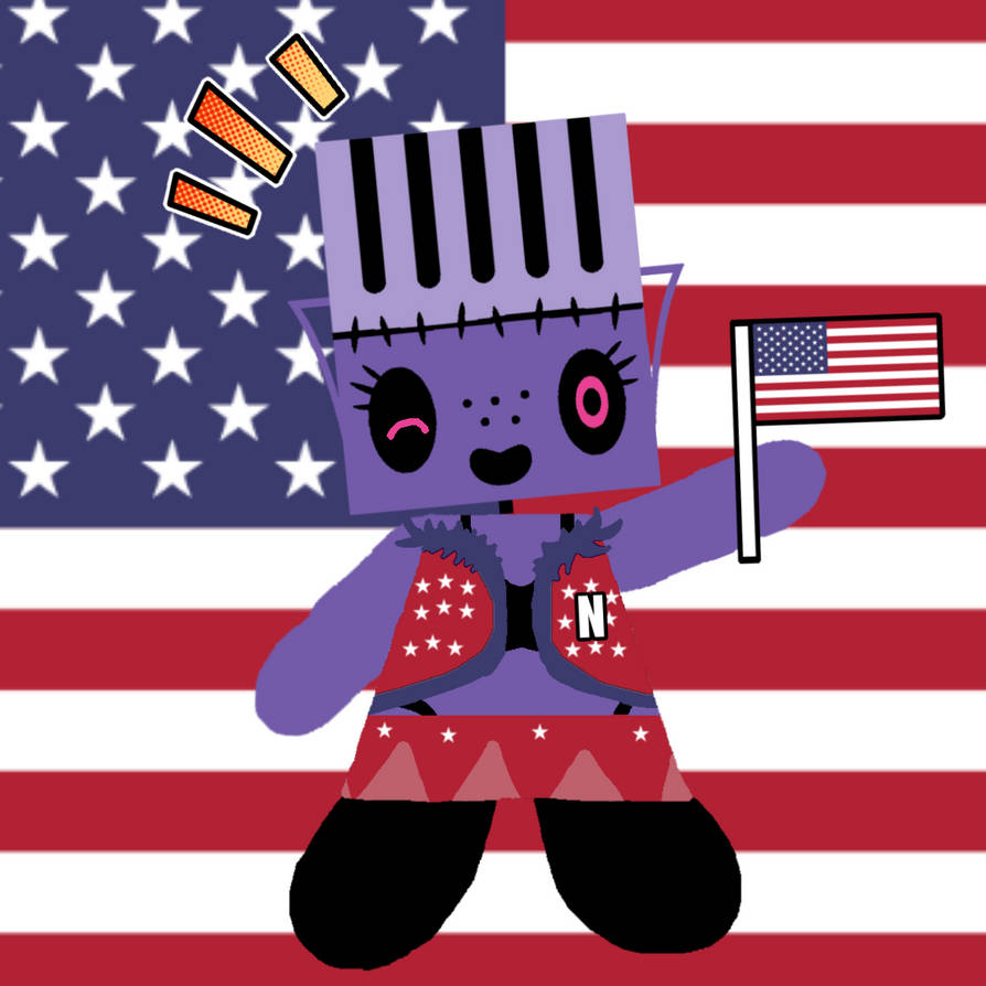 Artistic 4th of July PFP by BabyTakieSpaceCutie on DeviantArt, featuring a stylized American flag with a dreamy, space-themed background