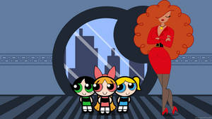 The Powerpuff Girls with Ms. Bellum