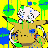 Mew and Pikachu