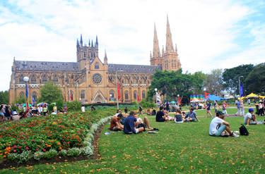 St Mary Cathedral - Hyde Park on Australia Day