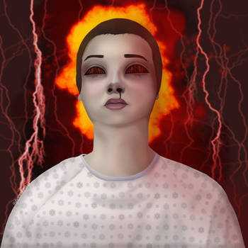 Digital art of eleven from stranger things