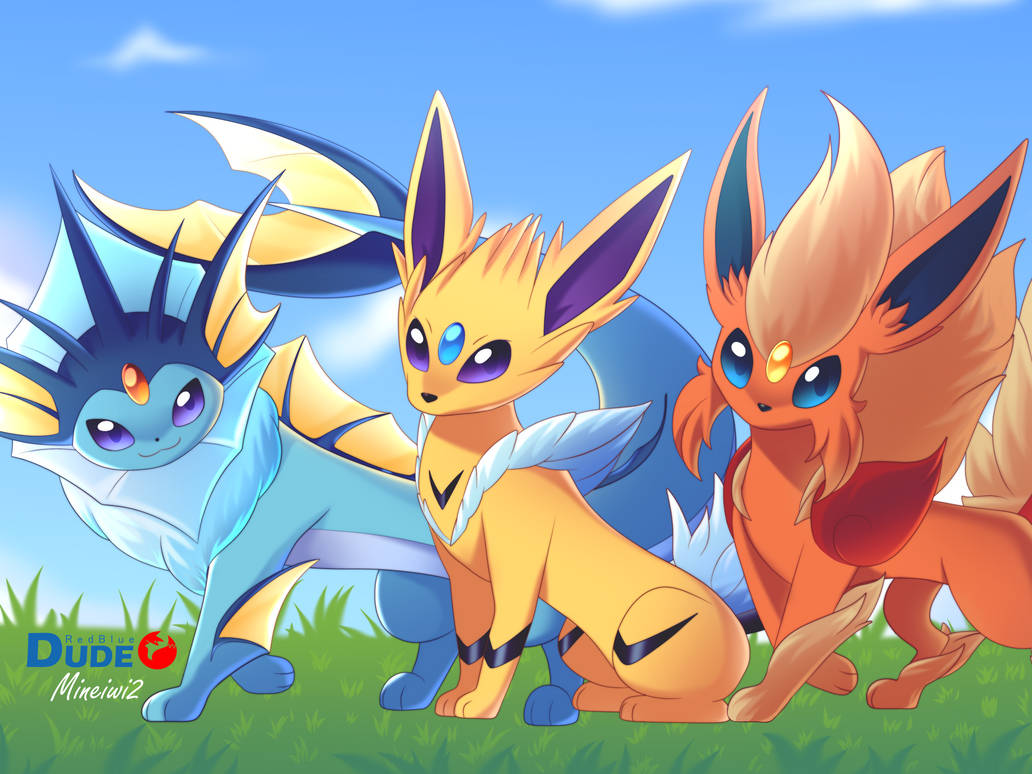 Kanto Eeveelutions Second Stage commission By DudeRedBlue On DeviantArt kanto-eeveelutions-second-stage-commission-by-duderedblue-on-deviantart