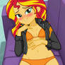 Sunset Shimmer laying on the couch