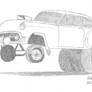 53 Chevy gasser sketch