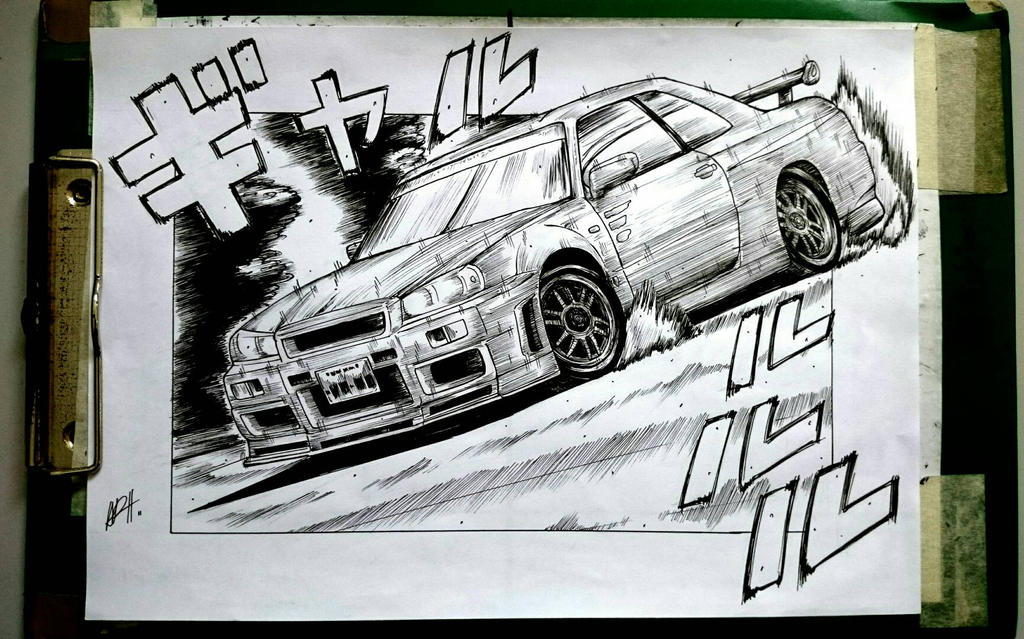 Skyline R34 ( skidding hard ) by topgae86turbo on DeviantArt