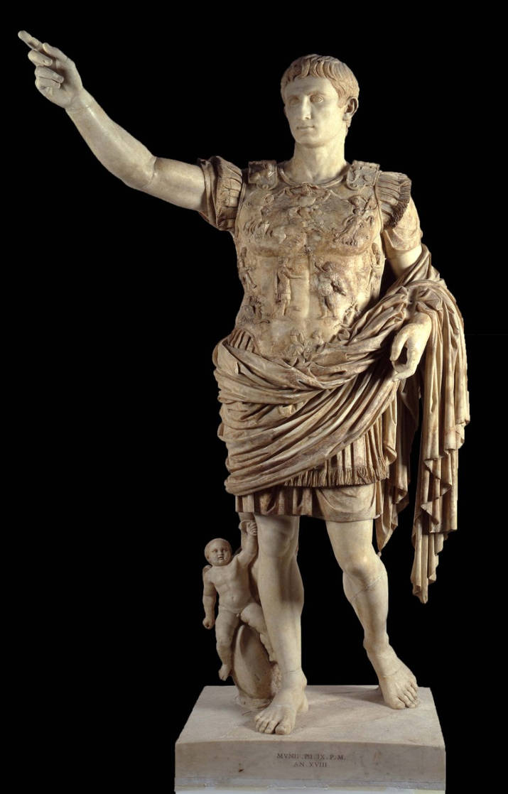 Август древний рим. Скульптура императора Октавиана августа. Статуя Октавиана августа из Прима порта. Октавиан август скульптура. Статуя Октавиана августа скульптура древний Рим.