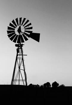 Black And White Windmill