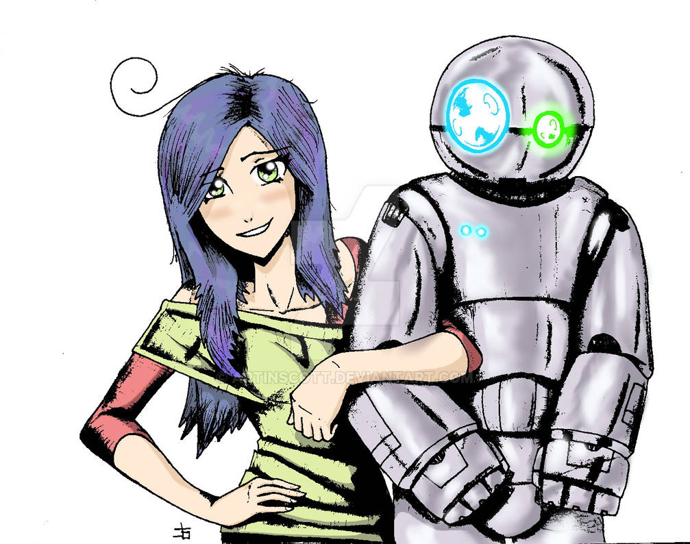Girl and Bot (color) by ArtinScott on DeviantArt