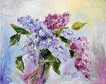 Lilacs oil painting