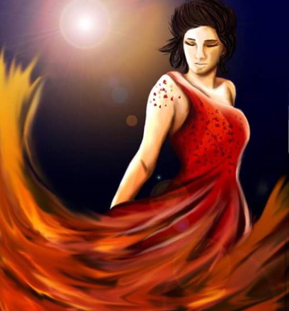 Katniss: Fire Dress Painting by Firesphere306 on DeviantArt Katniss: Fire Dress Painting by Firesphere306 on DeviantArt