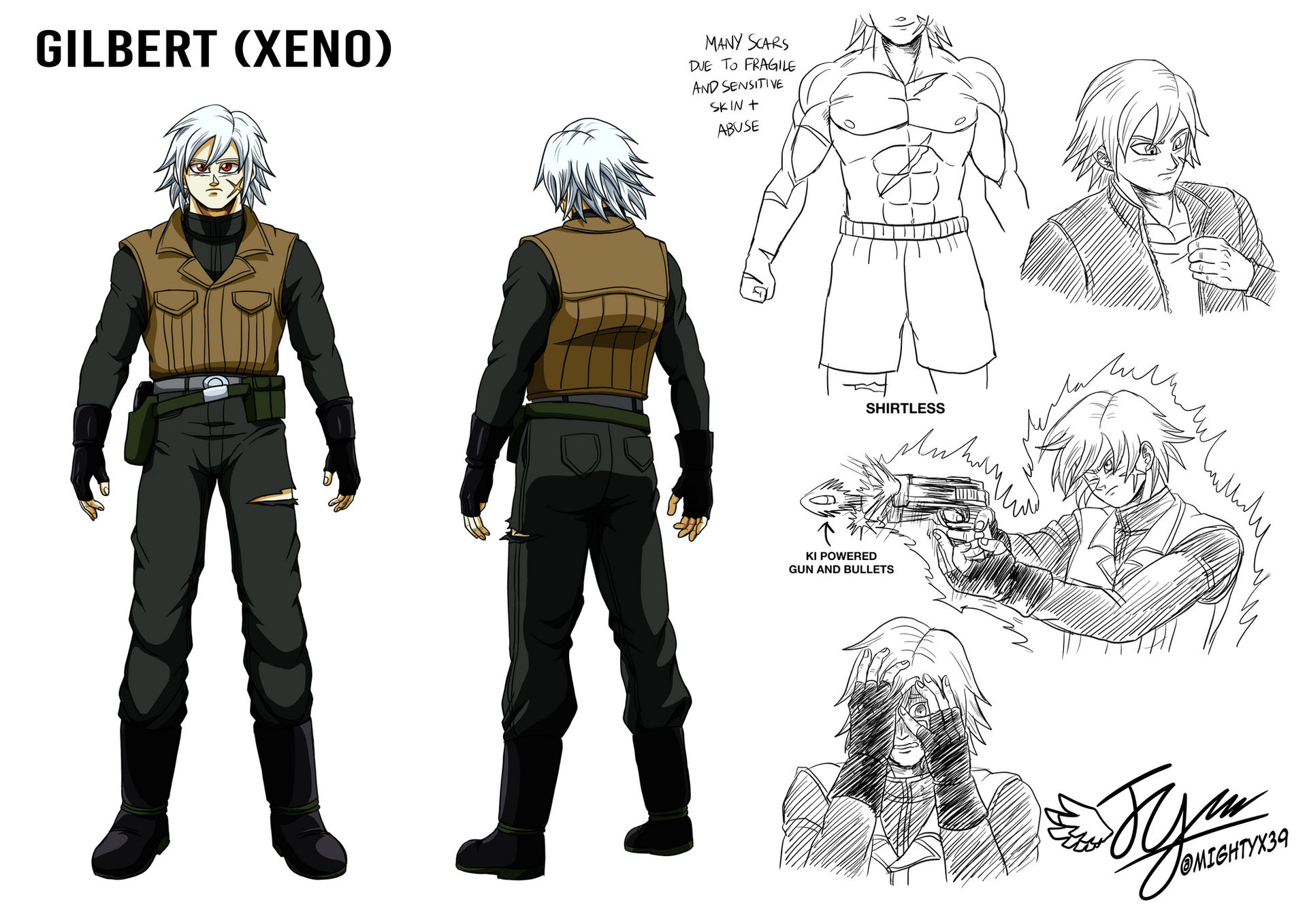 Deviantart Gilbert Gilbert Reference Sheet 1 by MightyX39 on DeviantArt