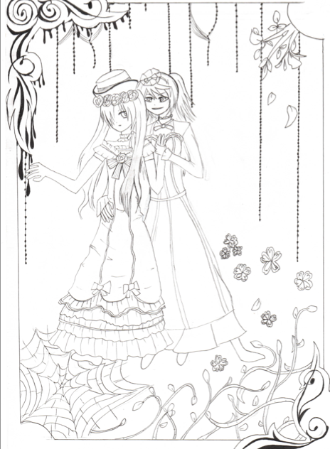 (Girl) Ciel and Alois-lineart