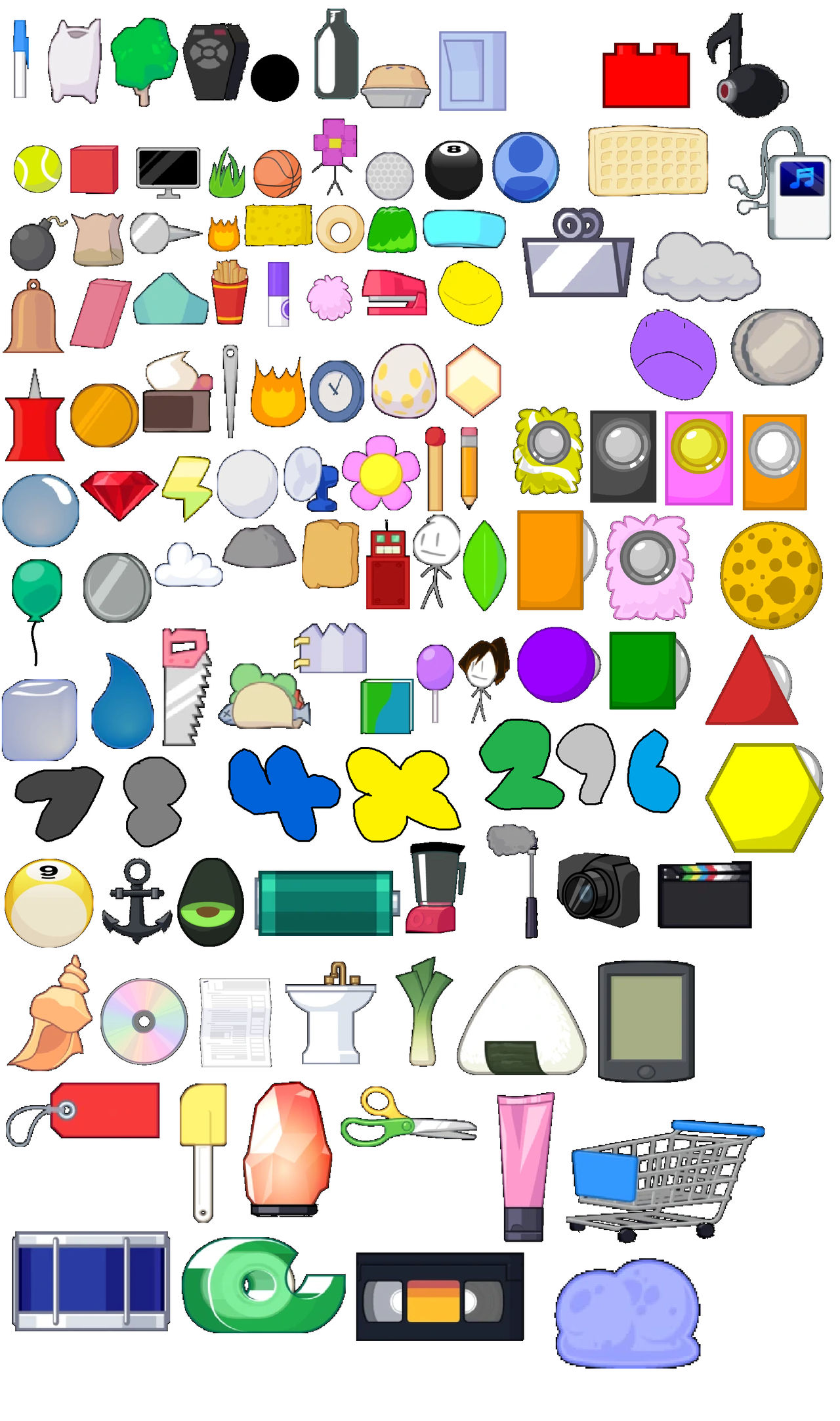 Just Every Main Bfdi Asset In One Picture By Mikep by