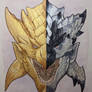 Gold Rathian Silver Rathalos - Monster Hunter