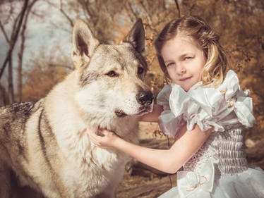 Child with a wolf