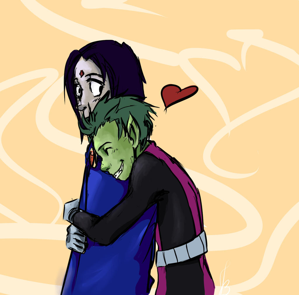 Raven and Beast Boy by LilGothWithAPencil on DeviantArt